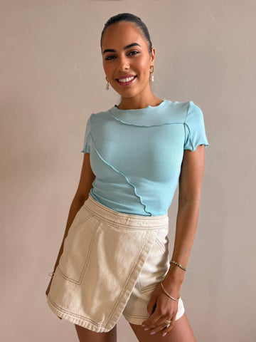SITA SHORT SLEEVE TEE- AQUA