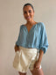 TAVRA BLOUSE- SKY