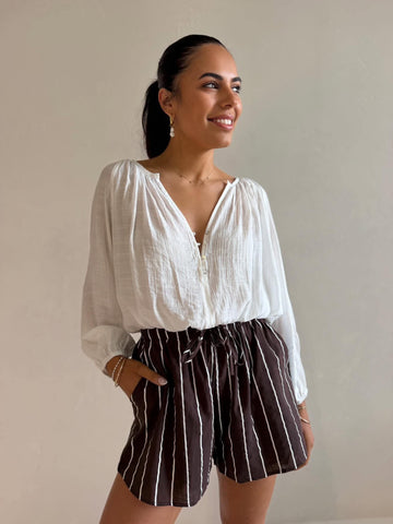 TAVRA BLOUSE- VANILLA