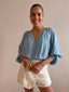 TAVRA BLOUSE- SKY