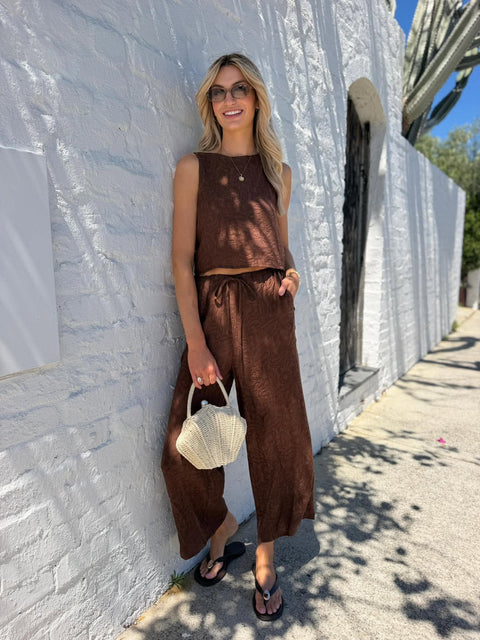 VACAY VIBES PANTS- COFFEE