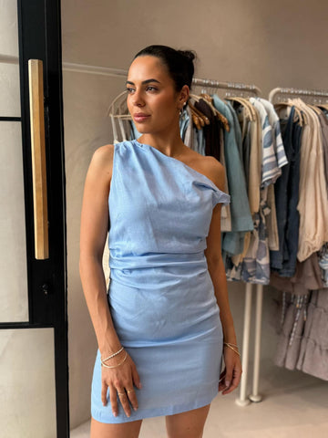 SASKIA MINI DRESS -PERIWINKLE