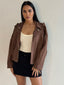 LENA SUEDE BOMBER- CHOC