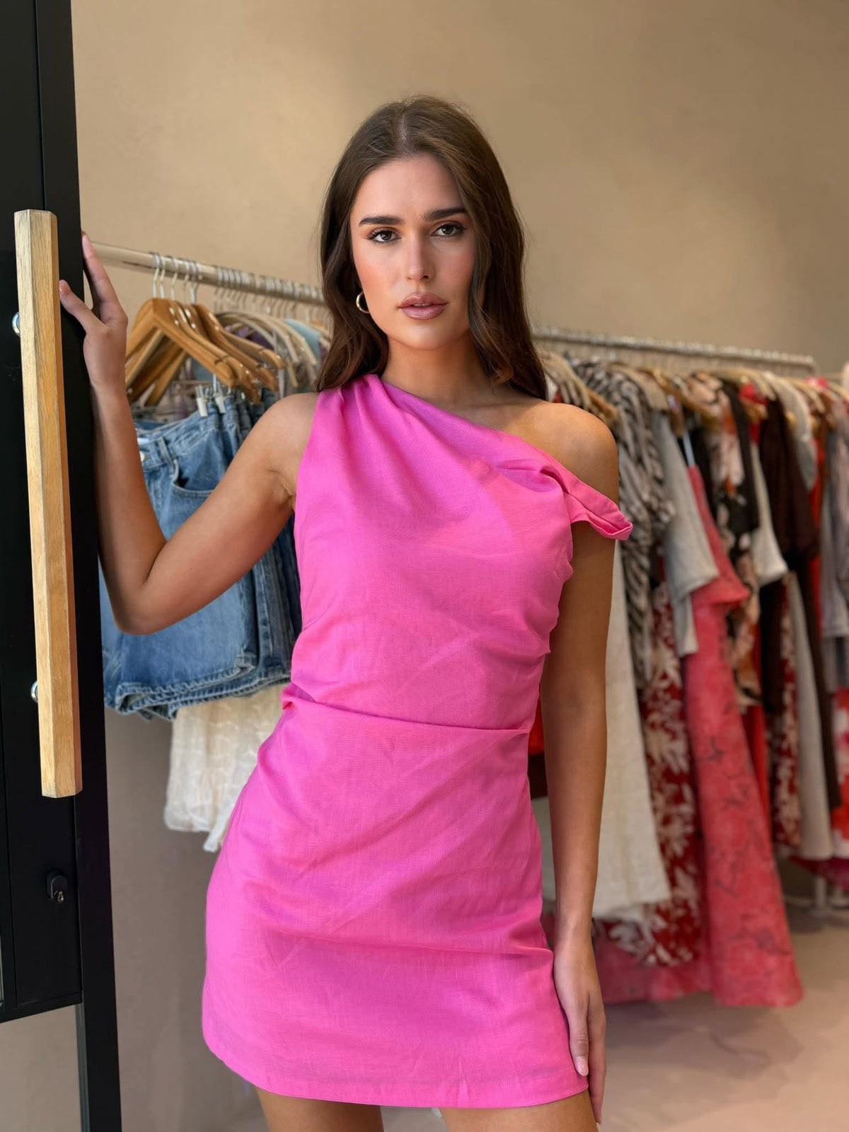 SASKIA MINI DRESS - LIPSTICK