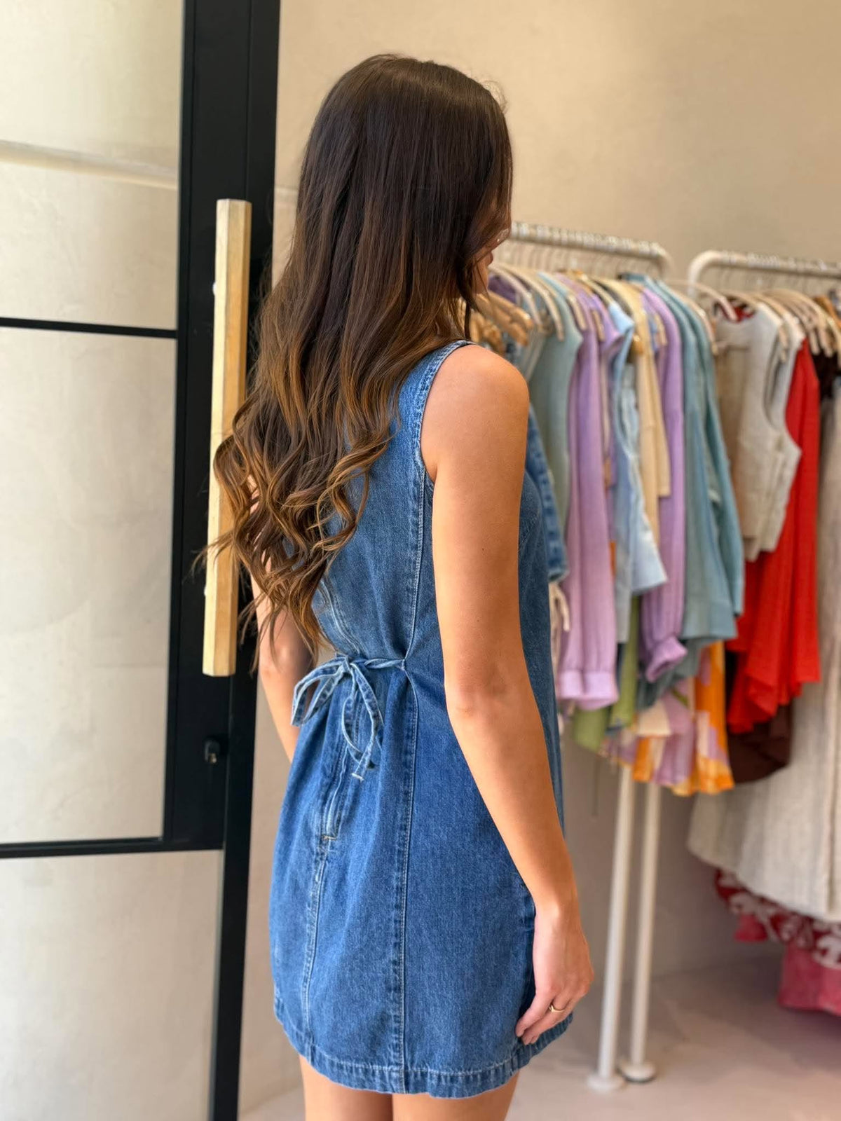 GEMMA MINI DRESS- MID BLUE