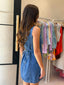 GEMMA MINI DRESS- MID BLUE