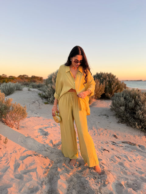 KATIE SHIRT-  CHARTREUSE