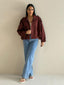 LENA SUEDE BOMBER- DEEP CHERRY