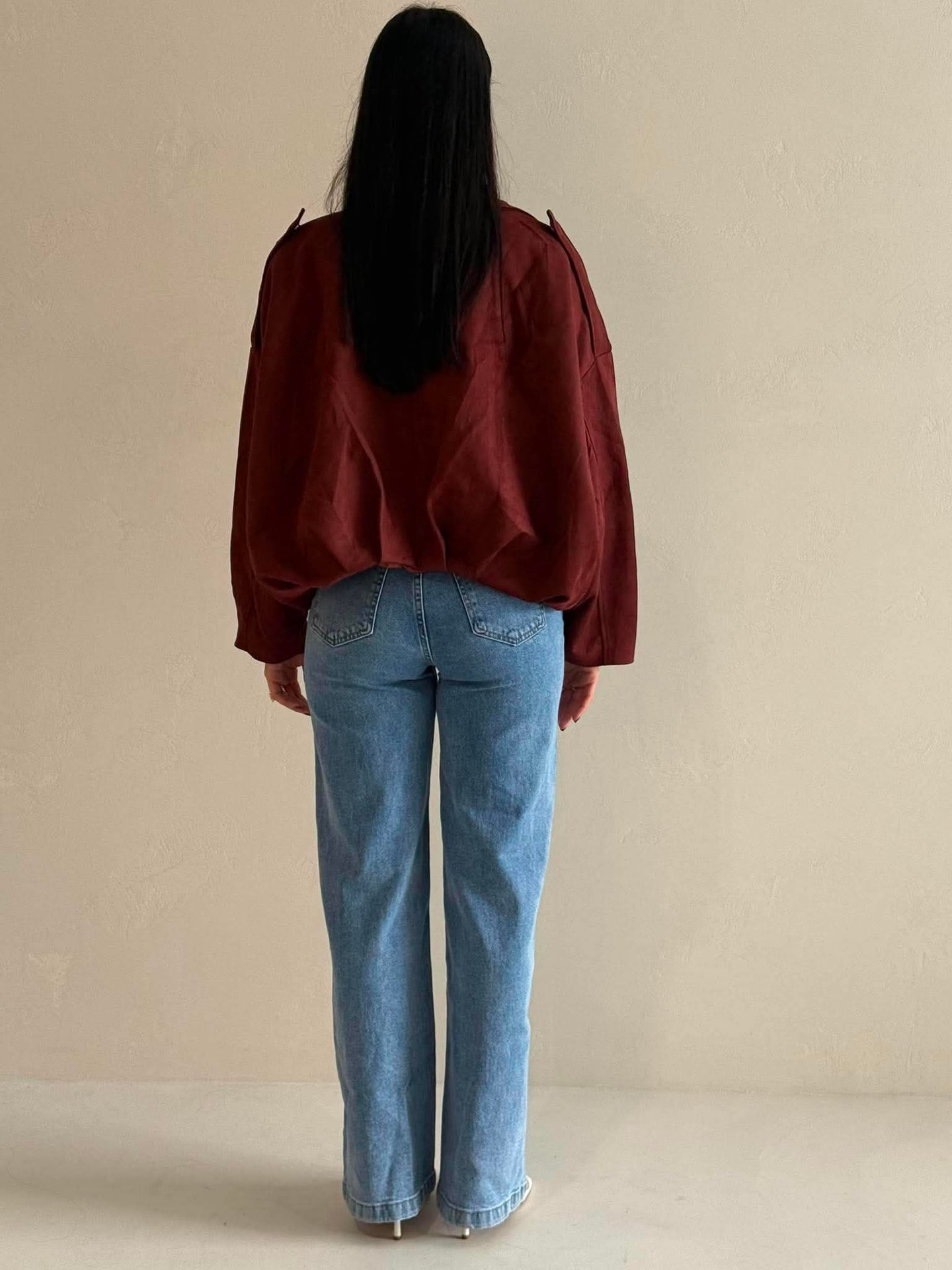 LENA SUEDE BOMBER- DEEP CHERRY