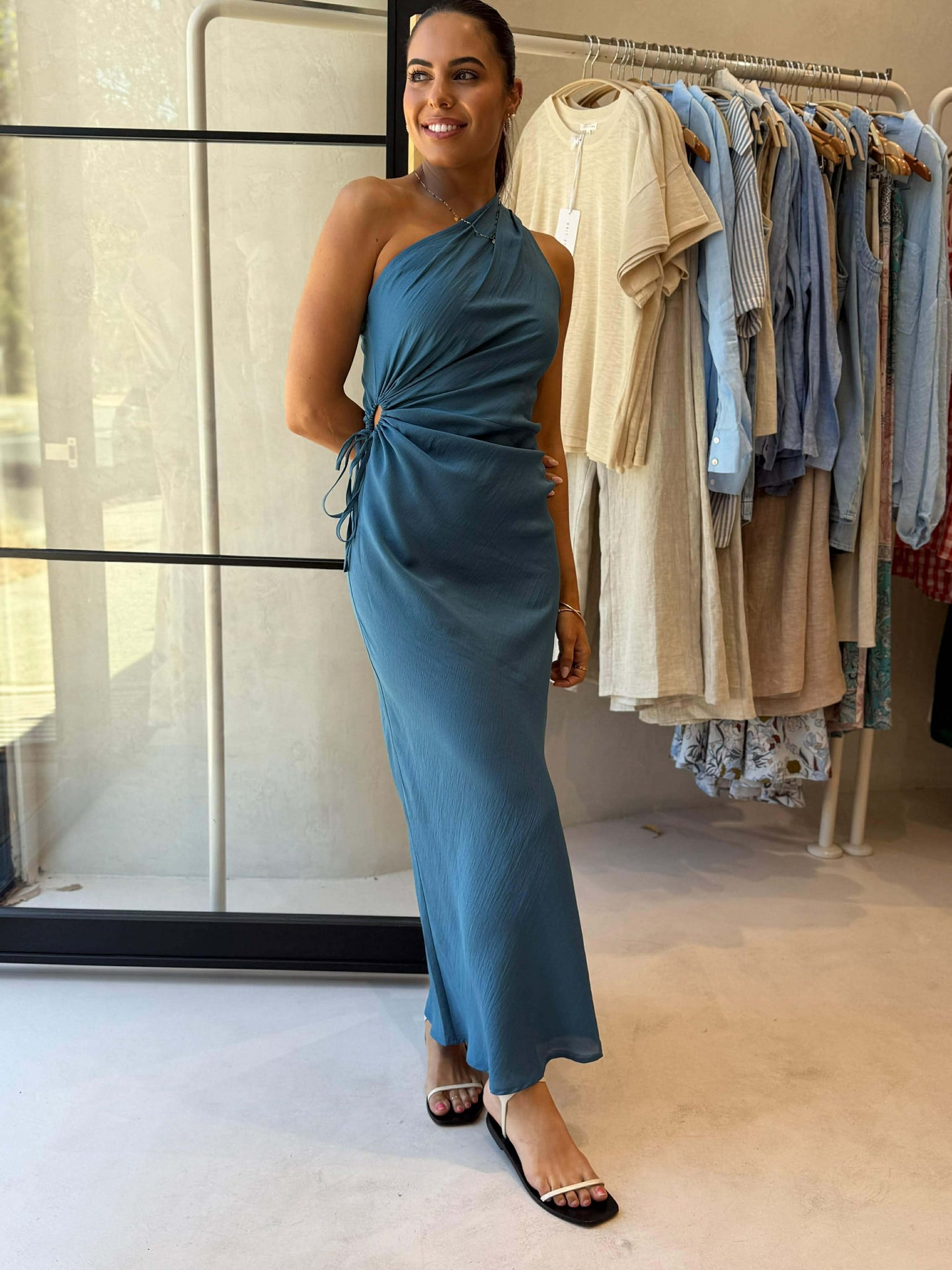 JARRAH MAXI DRESS - STEEL BLUE