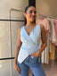 RYLEE WRAP TOP - PALE BLUE