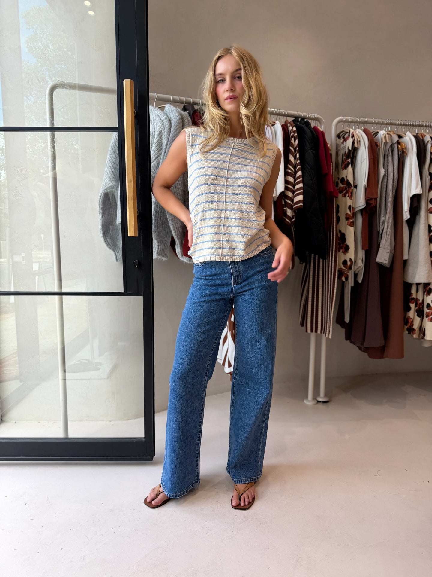 INDI TANK - BLUE STRIPE