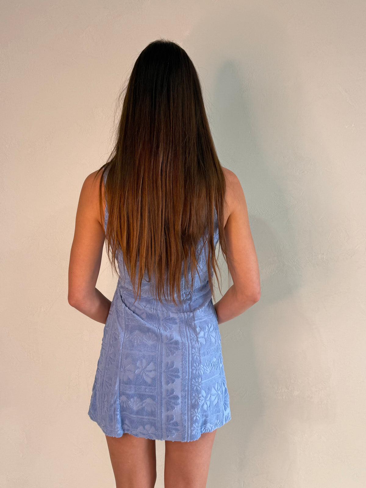 BAYSIDE TERRY TOWELLING WRAP MINI DRESS