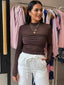 ASTER LS MEESH TOP - CHOCOLATE