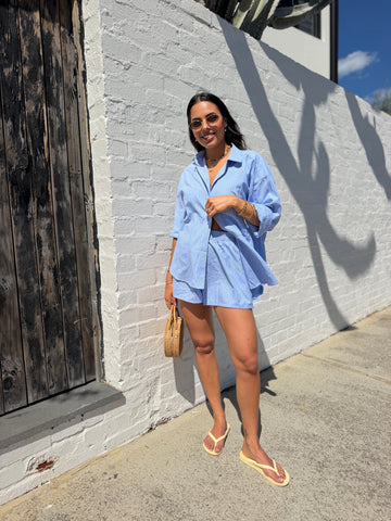 JESSIE SHIRT- BLUE MIST STRIPE