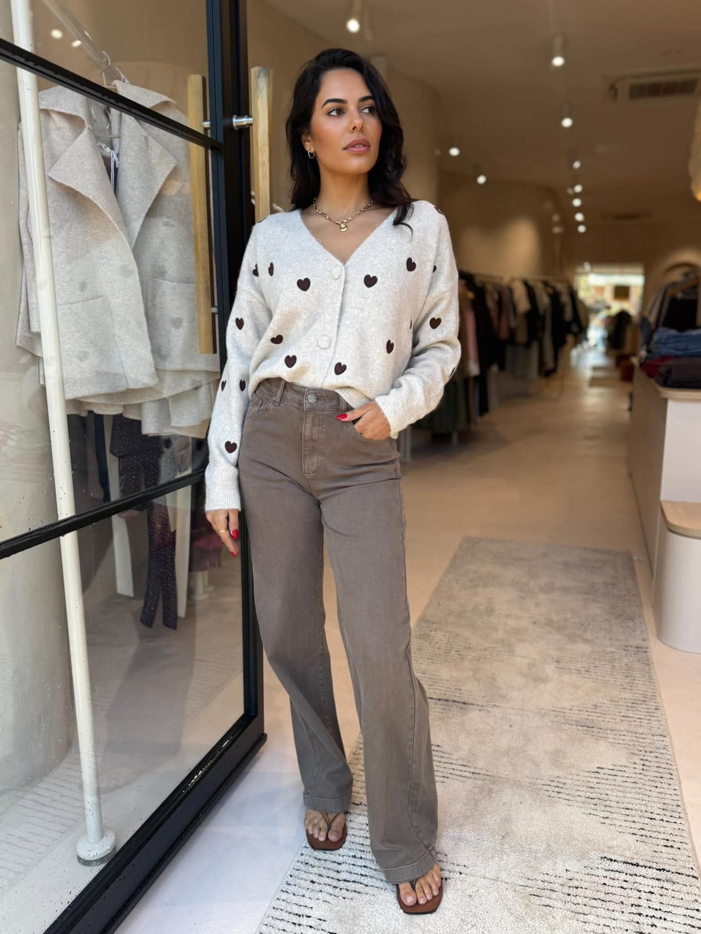 ELAIN CARDI- TAUPE