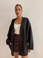 HOLLYS NIGHT IN KNIT CARDI - CHOCOLATE