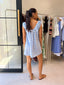 CHRISSY MINI DRESS - BLUE CHECK