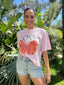 LOVE TOMATO BOXY CROP TEE - PINK