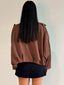 LENA SUEDE BOMBER- CHOC