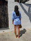 JESSIE SHIRT- BLUE MIST STRIPE