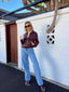 THE BELLE PU BOMBER - BURGUNDY