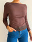 CINDY ASY TOP- CHOCOLATE