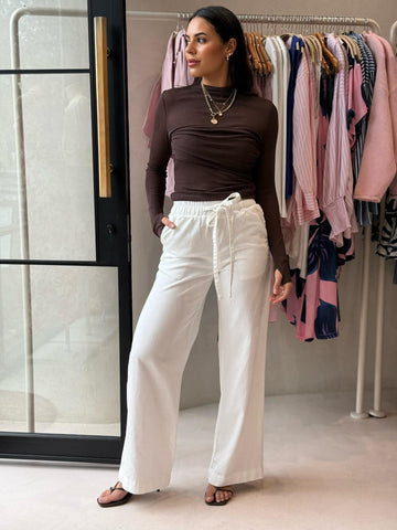 LILA DENIM PANT- WHITE