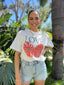 LOVE TOMATO BOXY CROP TEE - WHITE