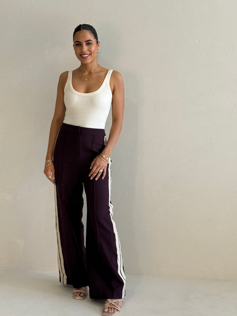 NADIA TRACK PANT - BURGUNDY