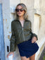 THE BELLE PU BOMBER - MARTINI OLIVE