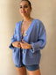 SOUL LONG SLEEVE CARDI - LIGHT BLUE