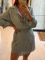 KALLIINI MINI DRESS - green stripe