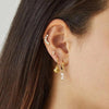 Shell Pendant Hoop Earrings