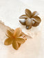 HIBISCUS MATTE FLOWER CLAW CLIP - BROWN