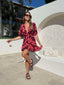 BELLANY DRESS - FLORAL WINE