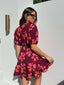 BELLANY DRESS - FLORAL WINE
