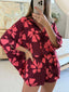 OMA SHORT SET - FLORAL WINE