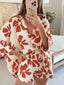 OMA SHORT SET - BURNT ORANGE FLORAL