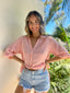 BERNIE TOP - CORAL STRIPE