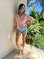 BERNIE TOP - CORAL STRIPE