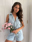 FAKE IT AWAY PLAYSUIT -  LIGHT BLUE