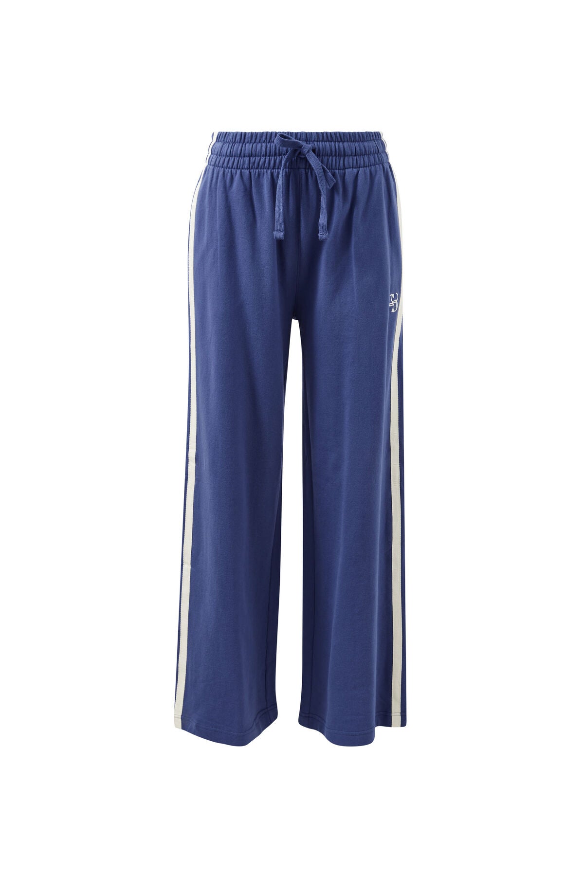 GIGI WIDE LEG TERRY TRACKPANT - WASHED NAVY