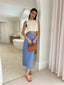 OLI SATIN SKIRT - SKY BLUE