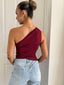 BENNY ONE SHOULDER TOP - RED