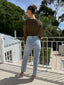 TEXTURED ASYMMETRIC TOP - DARK OLIVE