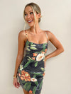 Maiori Mini Dress - Black Floral