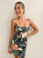 Maiori Mini Dress - Black Floral