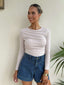 JERSEY LONG SLEEVE TOP - PEARL