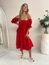 Mango Midi Dress - Red